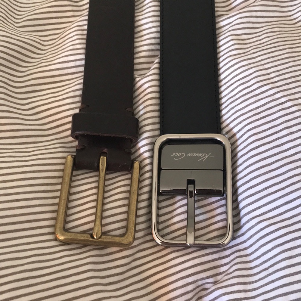 Leather belts. Two. Brown, Black.